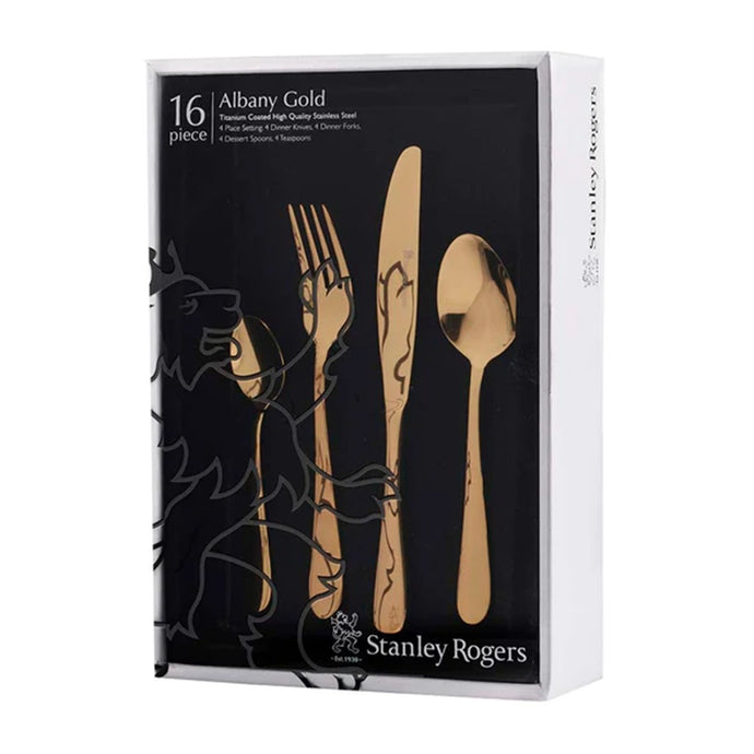 Stanley Rogers Albany 16 Pce Cutlery Set - Gold - ZOES Kitchen