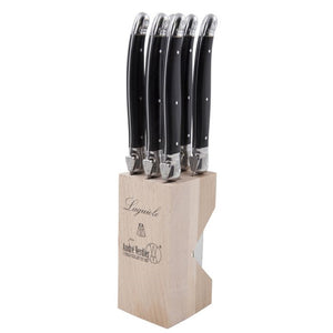 Laguiole By Andre Verdier Debutant Serrated Knife Set of 6 - Black