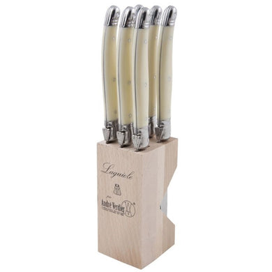 Laguiole By Andre Verdier Debutant Serrated Knife Set of 6 - Ivory