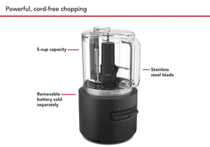 KitchenAid GO CORDLESS 5 Cup Food Chopper Matte Black Without Battery