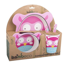 Load image into Gallery viewer, Bambeco Kids Bamboo 5 Piece Kid&#39;s Meal Set - Owl