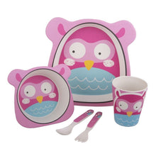 Load image into Gallery viewer, Bambeco Kids Bamboo 5 Piece Kid&#39;s Meal Set - Owl