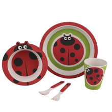 Load image into Gallery viewer, Bambeco Kids Bamboo 5 Piece Kid&#39;s Meal Set - Ladybug