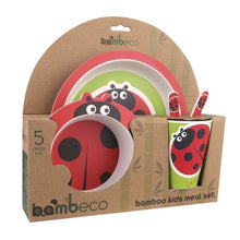 Load image into Gallery viewer, Bambeco Kids Bamboo 5 Piece Kid&#39;s Meal Set - Ladybug