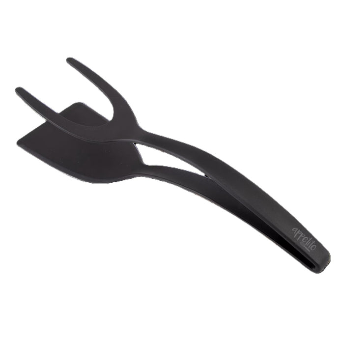 2-In-1 Nylon Spatula Tongs - Black