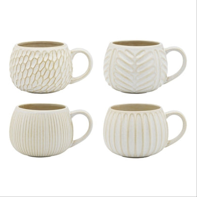 Ecology Fossil Set Of 4 330ml Mugs - Chalk - ZOES Kitchen