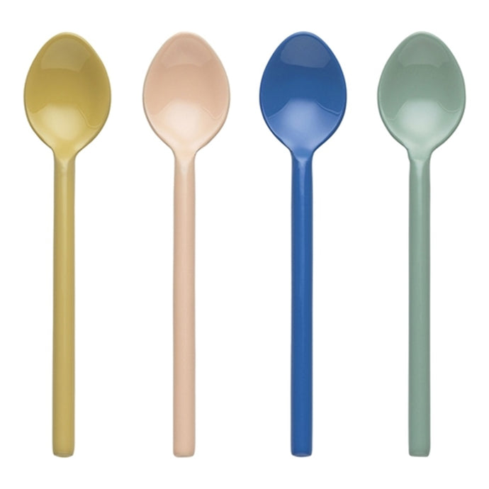 Ecology Apostle Set of 4 Tea Spoons 13cm - Assorted Colours Blush, Ochre, Periwinkle, Sage