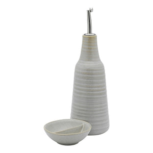 Ecology Ottawa Oil Bottle & Salt Dish Set 450ml / 10cm - Oyster