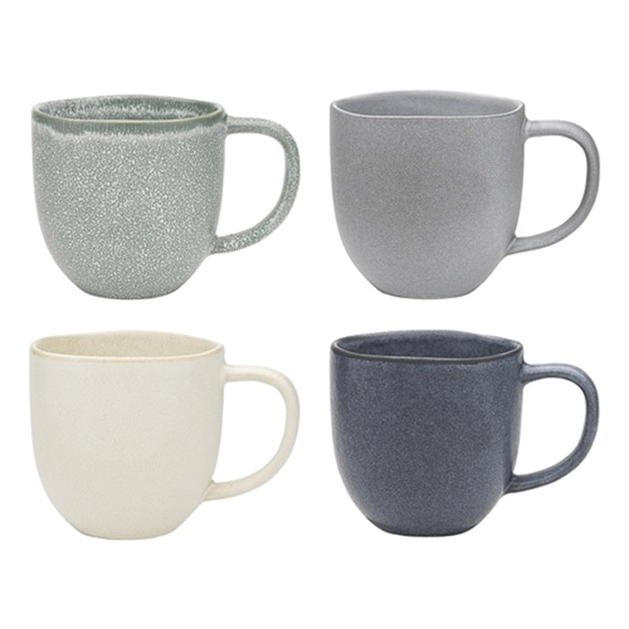 Ecology Dwell Set of 4 Mugs 300ml - Linen, Denim, Jade, Pebble