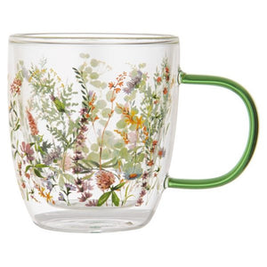 Ashdene Wildflowers Forest Double Walled Glass Mug