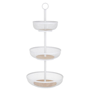 Ladelle Olsen White 3 Tier Mesh Fruit Basket