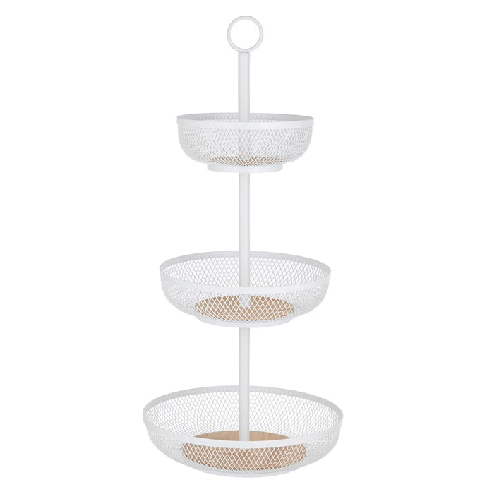 Ladelle Olsen White 3 Tier Mesh Fruit Basket