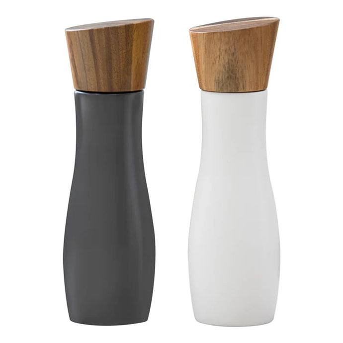 Ladelle Essentials White/Charcoal Salt & Pepper Grinders