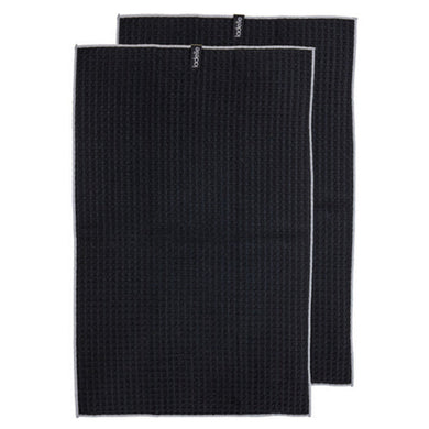 Ladelle Mega Waffle Microfibre Black Kitchen Towel - 2 Piece