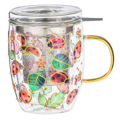 Ashdene Natures Keepers Ladybug Double Walled Glass 3 Piece Infuser