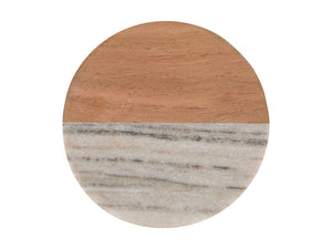 Maxwell & Williams Coaster Collective Round Marble & Acacia Coaster 10cm Beige