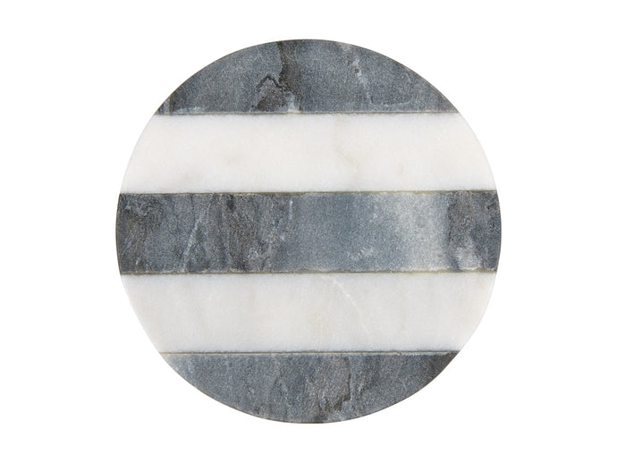 Maxwell & Williams Coaster Collective Round Marble Coaster 10cm Charcoal Stripe