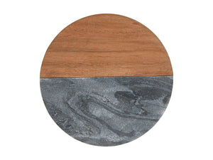 Maxwell & Williams Coaster Collective Round Marble & Acacia Coaster 10cm Charcoal