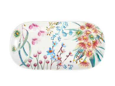 Maxwell & Williams Royal Botanic Gardens Eucalyptus Bloom Oval Platter 33x17.5cm Gift Boxed