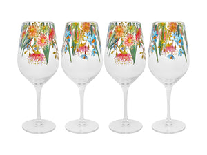 Maxwell & Williams Royal Botanic Gardens Eucalyptus Bloom Wine Glass 500ML Set of 4 Gift Bo