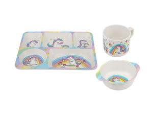 Maxwell & Williams Jedda Robaard Magical Tales Melamine 3pc Dinner Set Unicorn Gift Boxed