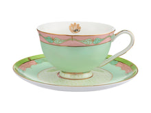 Load image into Gallery viewer, Maxwell &amp; Williams Wicked Pink Goes Good With Green Footed Cup &amp; Saucer 200ML Elphaba Gift