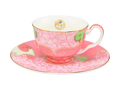 Maxwell & Williams Wicked Pink Goes Good With Green Demi Cup & Saucer 85ML Set of 2 Glinda