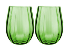 Load image into Gallery viewer, Maxwell &amp; Williams Wicked Pink Goes Good With Green Ribbed Stemless Glass Elphaba Set of 2