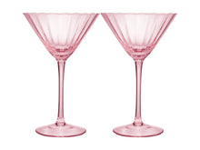 Load image into Gallery viewer, Maxwell &amp; Williams Wicked Pink Goes Good With Green Ribbed Martini Glass Glinda Set of 2 Gi