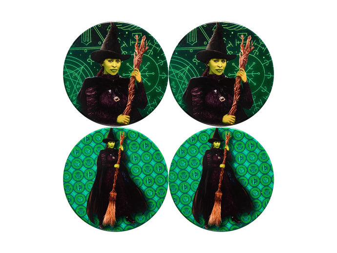 Maxwell & Williams Wicked Magical Ceramic Coaster 10cm Set of 4 Elphaba Gift Boxed