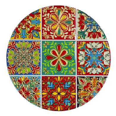 Darby Ceramic Trivet Round - Red Green