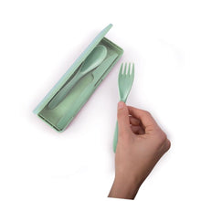 Load image into Gallery viewer, For The Earth - Wheat Straw Cutlery Set - Assorted Colours - Green, Orange, Blue