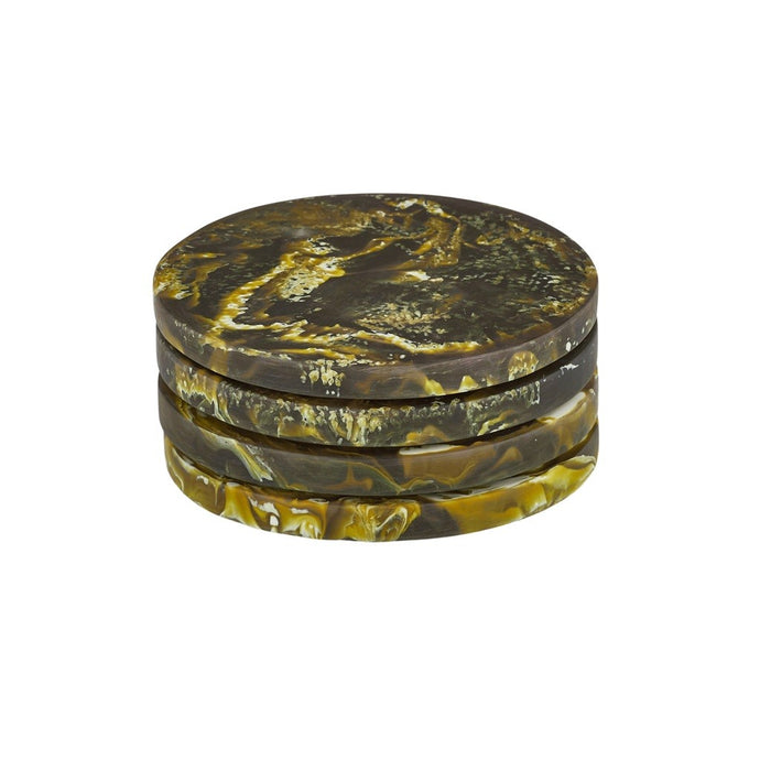 CTC Kip Set of 4 Resin Coasters 10cm - Olive