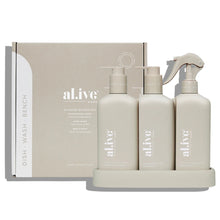 Load image into Gallery viewer, Al.ive Kitchen Trio - Dishwashing Liquid, Hand Wash &amp; Bench Spray