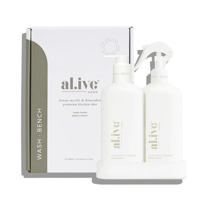 Al.ive Dishwashing Liquid & Kitchen Bench Spray Kitchen Duo - Lemon Myrtle & Honeydew