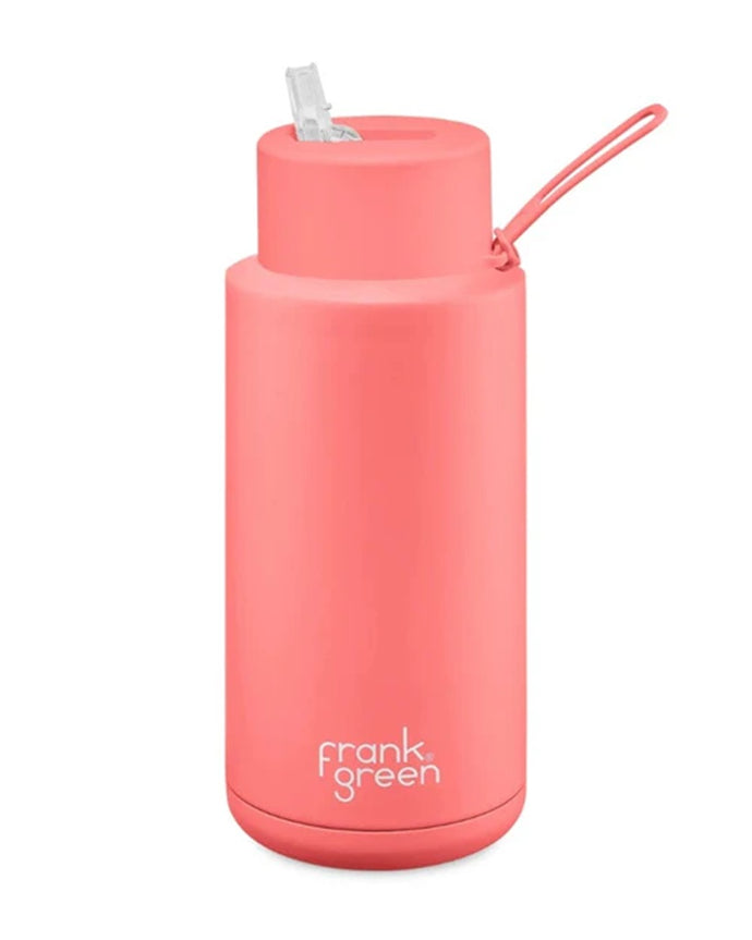 Frank Green Ceramic 34oz Straw Bottle - Sweet Peach 