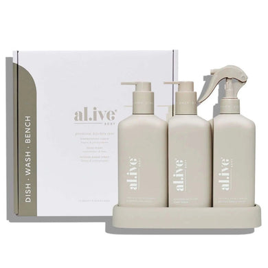 Al.ive Kitchen Trio Pack - Dishwashing Liquid, Hand Soap, Counter Cleaner