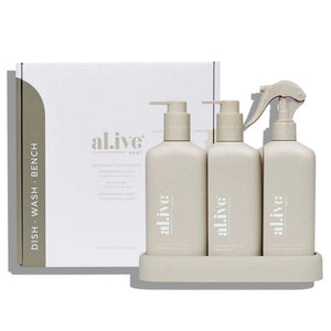 Al.ive Kitchen Trio Pack - Dishwashing Liquid, Hand Soap, Counter Cleaner