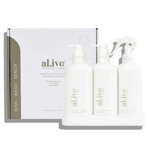 Al.ive Kitchen Trio White Dish-Washing-Bench Lemon Myrtle & Honeydew