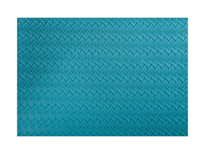 Teal Plait Leather Accents Table Placemat by M&W