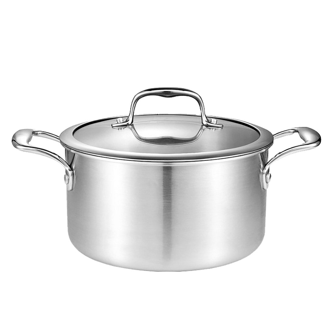 SOGA 26cm Stainless Steel Soup Pot Stock Cooking Stockpot Heavy