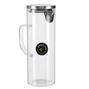 Lemon & Lime Glass Water Jug 1.8l With Stainless Steel Lid - ZOES Kitchen